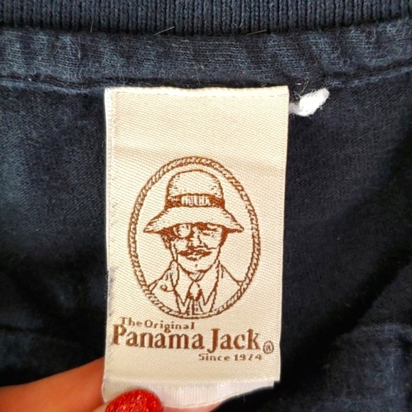 Panama Jack Sea Surf Tropical Beach Print Black Short Sleeve Polo Men's Size L - Picture 16 of 17